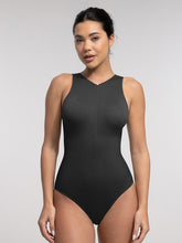 Sculpt Bodysuit mit Reißverschluss - Schwarz